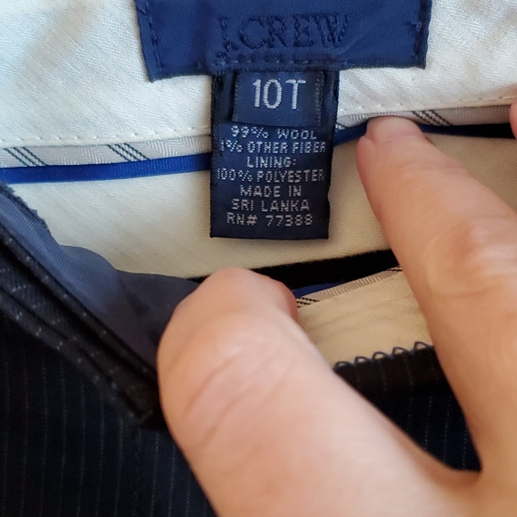 J. Crew, navy pinstripe, size 10, wool pants - Picture 3 of 4